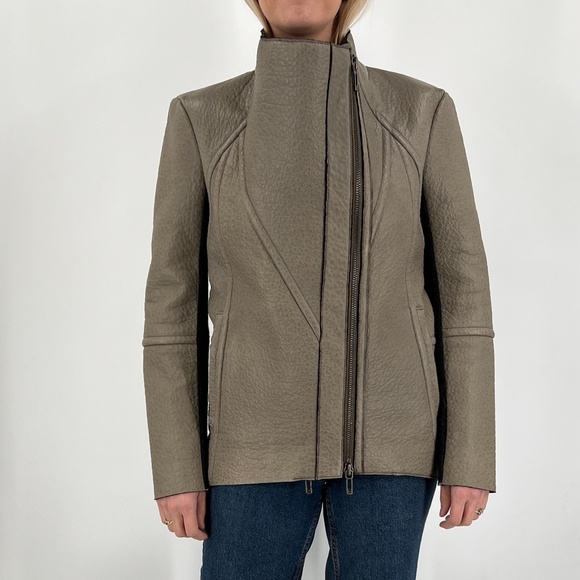 TASHA TARNO Textured Real Leather jacket - Picture 2 of 6